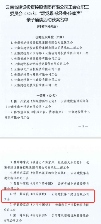 【創(chuàng)先爭(zhēng)優(yōu)】公司親子誦讀、女職工詩(shī)歌朗誦榮獲集團(tuán)一二等獎(jiǎng)